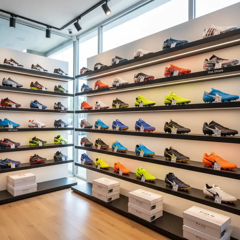 مجموعهای متنوع از کفشهای فوتبال و فوتسال اورجینال و تولید داخل باکیفیت در فروشگاه فاکس شوز