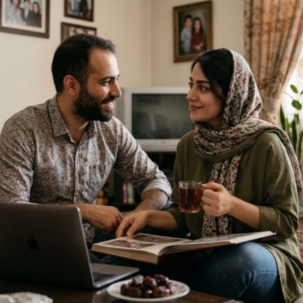 زوجی که با همکاری و خنده در کنار هم زندگی میکنند